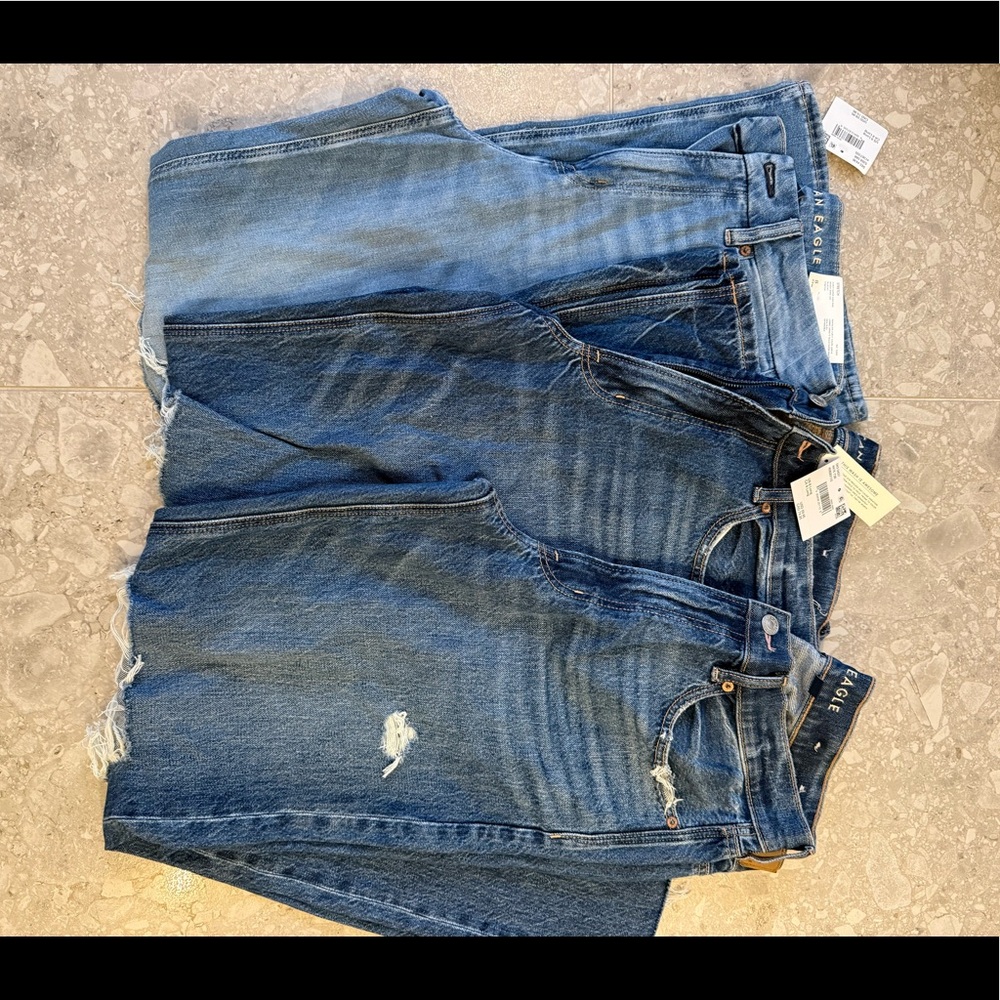 3 pairs of American Eagle 8 Long Jeans